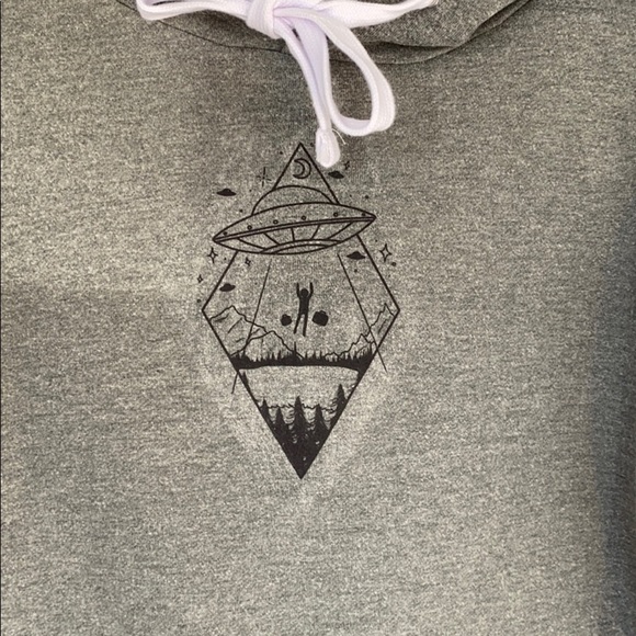 REFLEX sweater hooded popover cropped hoodie size medium new without tags - Picture 2 of 9